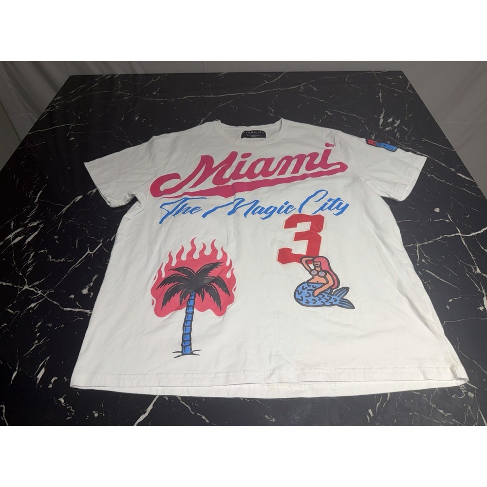 Men's Eternity BC / AD Miami the Magic City Dade Co WHITE T Shirt Sz 3XL